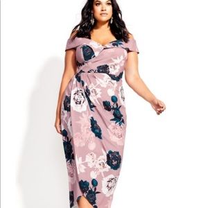 Off Shoulder Drape Floral Maxi NWT